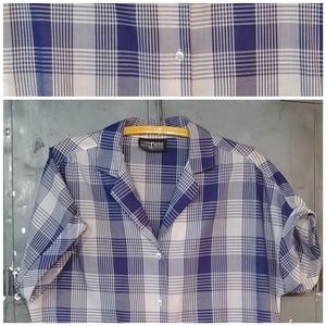 🤎 Vintage Russ blue plaid shirt